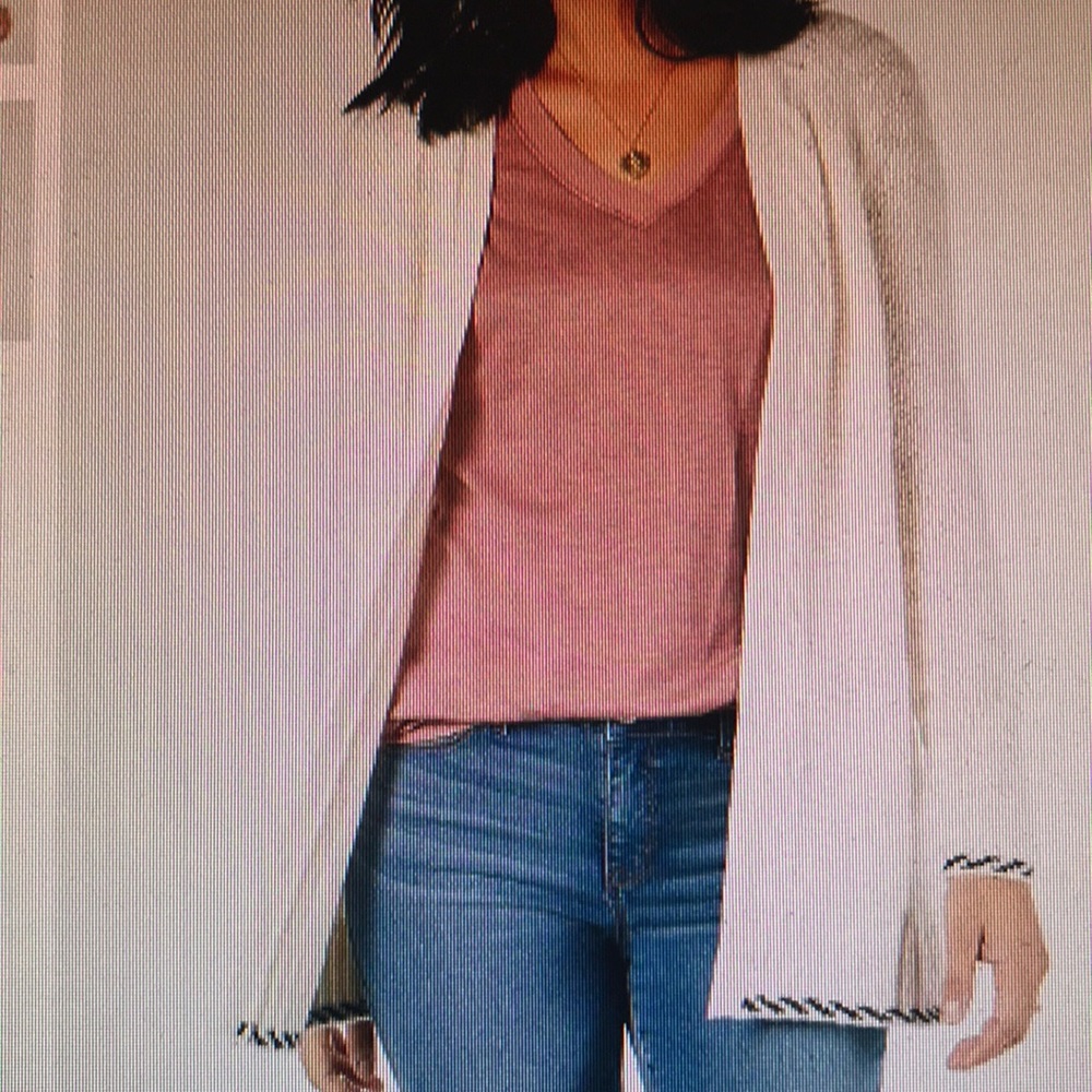 Back Braid Open Front Cardigan